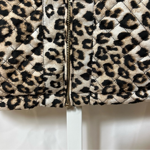 Chico’s Women’s Size Small Leopard Print Quilted Full Front Zippered Jacket - Picture 7 of 13